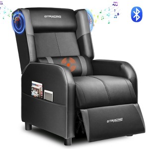 COMHOMA Gaming Recliner Chair with Bluetooth Speakers, Racing Style Ergonomic Single Sofa, Massage & Home Theater Seating for Living Room - 1 of 4