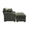 Dexmalle Corduroy Upholstered Chaise Lounge Sofa with Handrail storage and Ottoman - 4 of 4