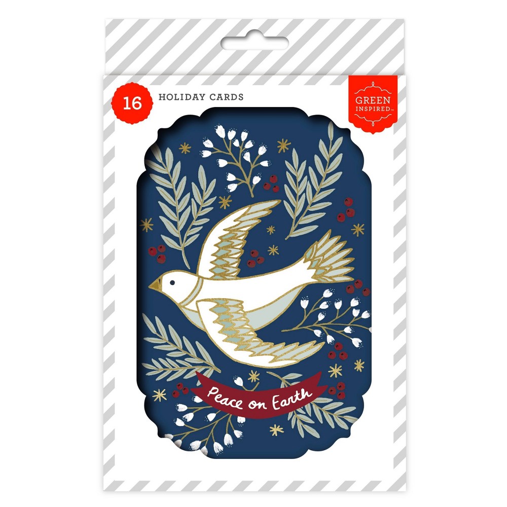 Case of Green Inspired 16ct Dove Holiday Greeting Card Pack