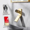 Sumerain Wall Mount Bathroom Sink Faucet with Swiveling Waterfall Brass Spout, Brushed Gold - 2 of 4