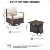 Buenhomino Outdoor Furniture with Fire Pit -Patio Table and Chairs Set of 4 Swivel Patio Chairs for Deck Porch Garden Poolside Backyard - 4 of 4