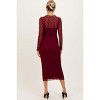 Pinkblush Burgundy Lace Overlay Fitted Maternity Midi Dress - 4 of 4