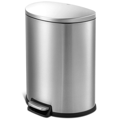 LunaLulinlk 50L/13Gal Heavy Duty Hands-Free Stainless Steel Commercial/Kitchen Step Trash Can