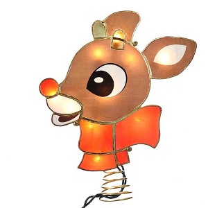 Kurt Adler Rudolph The Red-Nosed Reindeer Lighted Capiz Treetop - 1 of 4