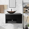 ELECWISH 28-Inch Bathroom Vanity, Modern Black Wall Mounted Bathroom Vanity with 1-Door and 1-Drawer - 2 of 4