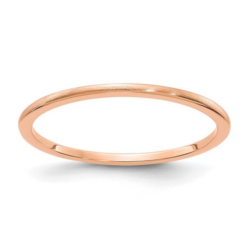 Black Bow Jewelry 1.2mm 14k Rose Gold Half Round Satin Stackable Band - image 1 of 4