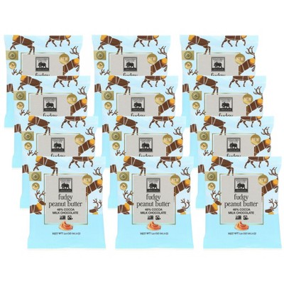 Endangered Species Chocolate Fudgy Peanut Butter 48% Cocoa Milk Chocolate - 12 bags, 1.6 oz each