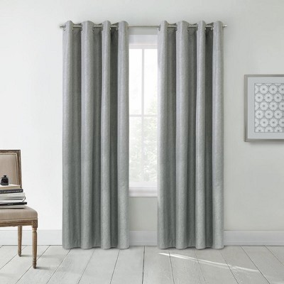 Taupe Grey Blackout Grommet Top Polyester Curtain Panel 52 x 108