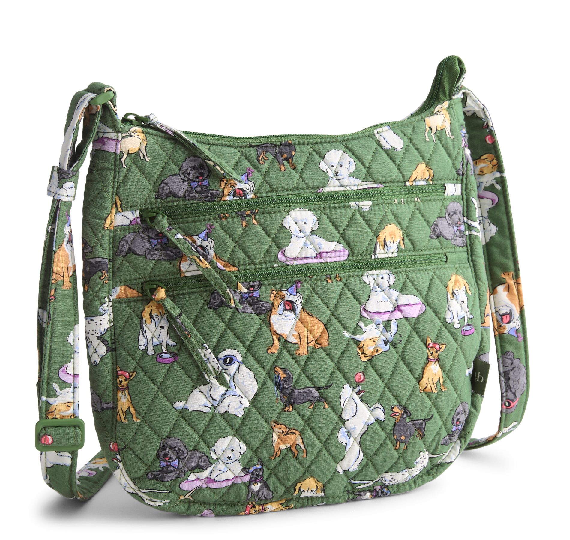 Vera Bradley Women's Outlet Cotton Trio Zip Hipster Crossbody Bag Dog Park