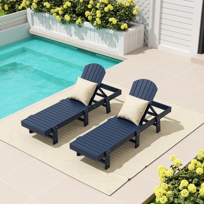 WestinTrends Dylan Classic Adirondack Poly Reclining Chaise Lounge (Set of 2pcs)