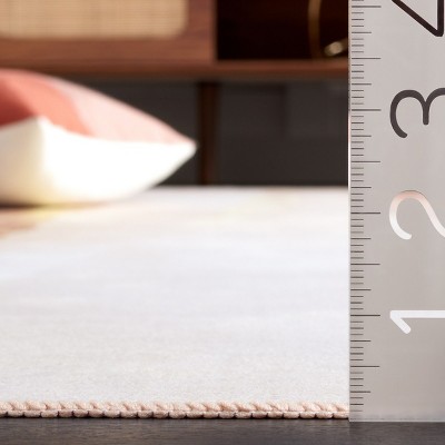 Beige and Gold Abstract Washable Synthetic 6' x 9' Rug