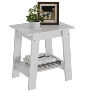 2-Tier Wood End Table,Small Side Table with Storage Shelf for Small Spaces, Bedroom, Entryway, Farmhouse - 1 of 4