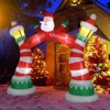 SEVOBAL Inflatable Holiday Decorations Christmas Inflatable Archway, Inflatable Santa Claus Christmas Arch, Blow Up Yard Decor, Red, 106.3"*40"*122" - 2 of 4