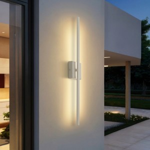 JONATHAN Y Vara Modern Minimalist Indoor/Outdoor Metal 350-Degree Rotate Dimmable Integrated Linear LED Wall Sconce - 1 of 4