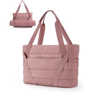 Tote Bag for Women with Zipper and Yoga Mat Straps Quilted Gym Tote for Travel - 1 of 4