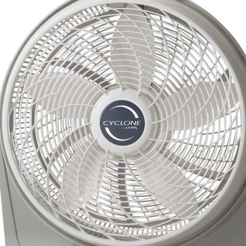 Lasko LKO-3520 20 Inch 3-Speed Cyclone Air Circulator Portable Full-Tilt Pivoting Floor or Wall Mount Fan for Large Rooms and Office, White, 3 of 7