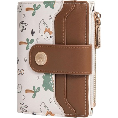 FATMOON Small Wallet for Women - RFID Blocking Bifold Ladies Purse with Zipper Coin Pocket | Animal Print Design & Portable for Travel,Daily