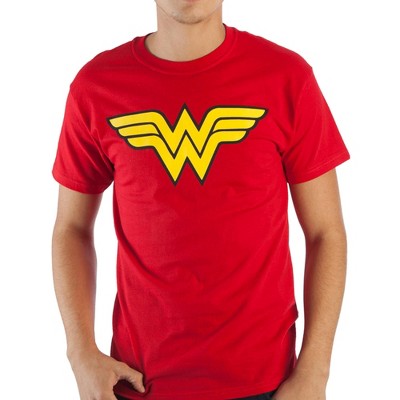 DC Comics Wonder Woman Logo Specialty Soft Hand Print Men's Red Tee T-Shirt Shirt
