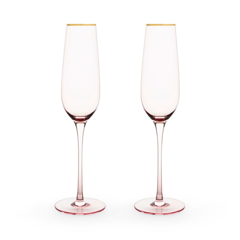 Twine Rose Wine Glasses, Gold Rimmed, Set of 2, 1 of 10