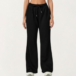 Anna-Kaci Active Women's Wide Leg High Waist Drawstring Pants with Relaxed Fit and Soft Stretch Fabric - 1 of 4