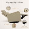 Swivel Rocking Recliner - Leather, Footrest, Ergonomic High Back, Wide Seat Cushion, Metal Base – Ideal for Living Room, Nursery, Office. - 4 of 4
