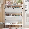 INFURNIC Decorative Storage Cabinets Shoe Cabinet with Flip Drawers and Metal Corner Legs for Entryway Hallway Porch, White, 31.5"*9.5"*42.12" - 3 of 4