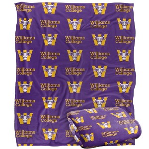 Williams College Pattern Silky Touch Blanket White 50x60 - 1 of 4