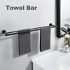 WOWOW 36 in. Wall Mounted Towel Bar in Matte Black, Stainless Steel Double Towel Holder - 2 of 4