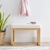 Itopfox Rectangular Ottoman Bench, Footstool with Loop Yarn Fabric and Sturdy Rubber Wood, Perfect for Living Rooms, Bedrooms, and Corridors in Beige - 4 of 4