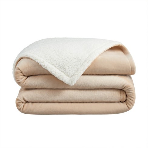 Host & Home Plush To Faux Shearling Blanket (throw) 50x60 Tan : Target