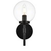 Elegant Lighting Ingrid 1 light Black and Clear Bath Sconce - 2 of 4
