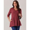 Seta T Women's V Neck 3/4 Sleeve Spring Fall Casual A Line Basic Blouse with Pocket - 3 of 4