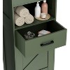 Dcolora 67" H Tall Bathroom Storage Cabinet with 2 Barn Doors and 1 Drawer, Narrow Storage Unit, Adjustable Shelves, Floor Cabinet for Bathroom - 3 of 4