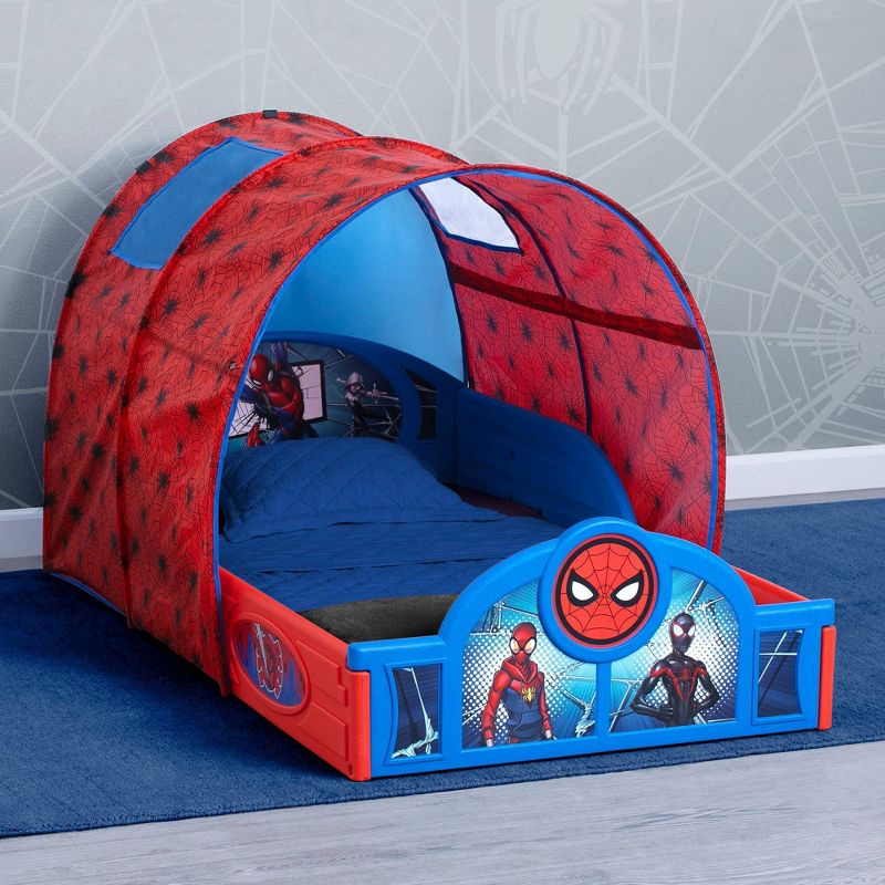 Delta Children Marvel Spider-Man Sleep and Play Toddler Bed with Tent, 3 of 9