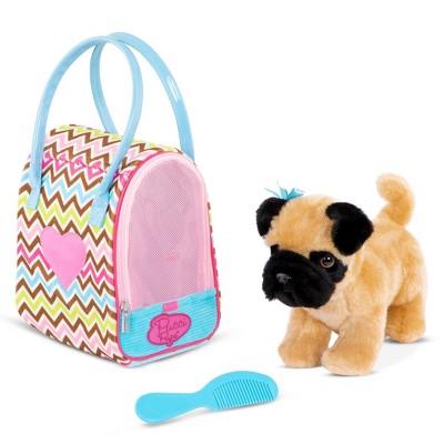 Pucci Pups Zigzag Print Glam Bag with Pug Stuffed Animal