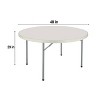 48" Heavy Duty Round Folding Banquet Table Speckled Gray - Hampden Furnishings: Indoor/Outdoor, Weather-Resistant - 3 of 4