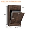 Fluted Tilt Out Trash Can, Hidden Garbage 10 Gallon, Freestanding Dog Proof Cabinet, Wooden for Kitchen Dining Living Room, Brown Cherry - 2 of 4