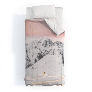 Deny Designs Twin/ Twin Extra Long Dagmar Pels Winter landscape in Lapland Comforter and Pillow Sham Pink - 1 of 4