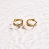 EVRY JEWELS WATERPROOF Gold or Silver Plated Stainless Steel Crystal Twist Hoop Earrings - 4 of 4