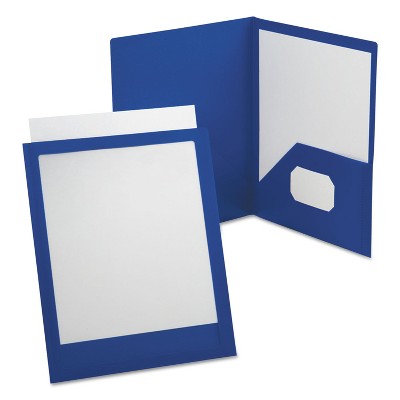 Oxford ViewFolio Polypropylene Portfolio 50-Sheet Capacity Blue/Clear 57441