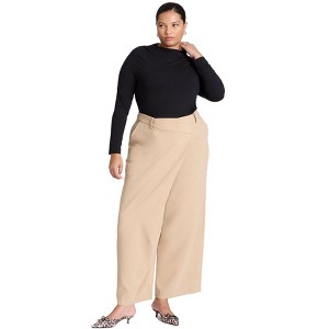 ELOQUII Women's Plus Size Wrap Over Trouser - 1 of 4