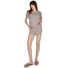 Memoi Women's Relaxed Fit 100% Cotton Slub Knit Short Set - 2 of 4