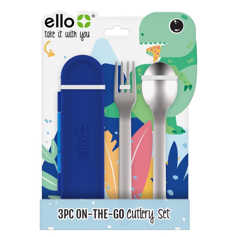 Kids&#39; on The Go Cutlery Set Blue - Ello, 1 of 4