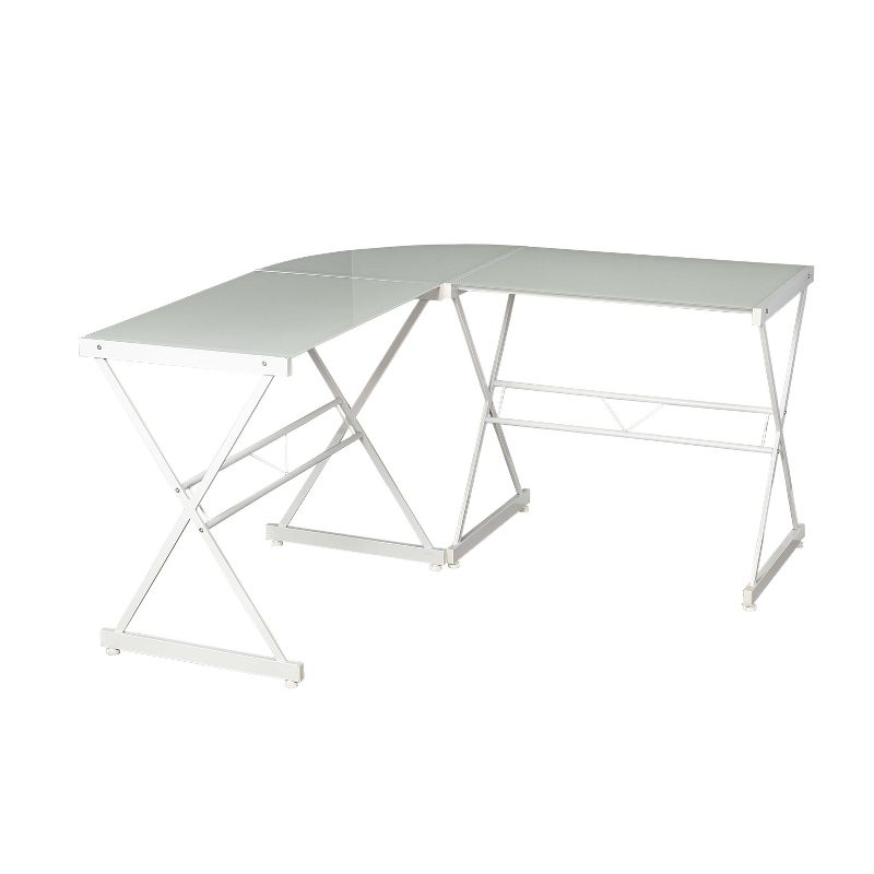 L Shaped Tempered Glass Desk - Buylateral, 1 of 6