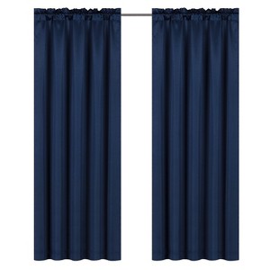 Kate Aurora Lux Living Complete 9 Piece Semi Sheer Rod Pocket Window Curtain & Valance Set - 1 of 4