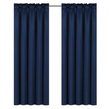 Kate Aurora Lux Living Complete 9 Piece Semi Sheer Rod Pocket Window Curtain & Valance Set