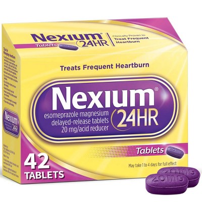 Nexium 24-Hour Delayed Release Heartburn Relief Tablets with Esomeprazole Magnesium Acid Reducer - 42ct