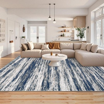 Nasitip Modern Stripe Area Rugs for Living Room Soft Low Pile Non-Sliping, Machine Washable