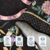 Pastoral Floral Washable Area Rug Non Slip Farmhouse Floor Cover Soft Non Shedding Indoor Rug Low Pile Foldable Carpet for Living Rom Bedroom Nursery - 4 of 4