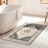 Boho Floral Washable Rug - Faux Lambskin Velvet with Non-Slip Backing for Living Room, Bedroom, Kitchen - 3 of 4